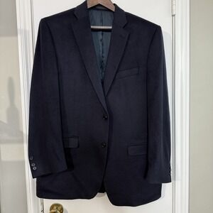 Neiman Marcus Tollegno 1900 Blue 100% Cashmere Mens Blazer Sport Coat 44L Blue